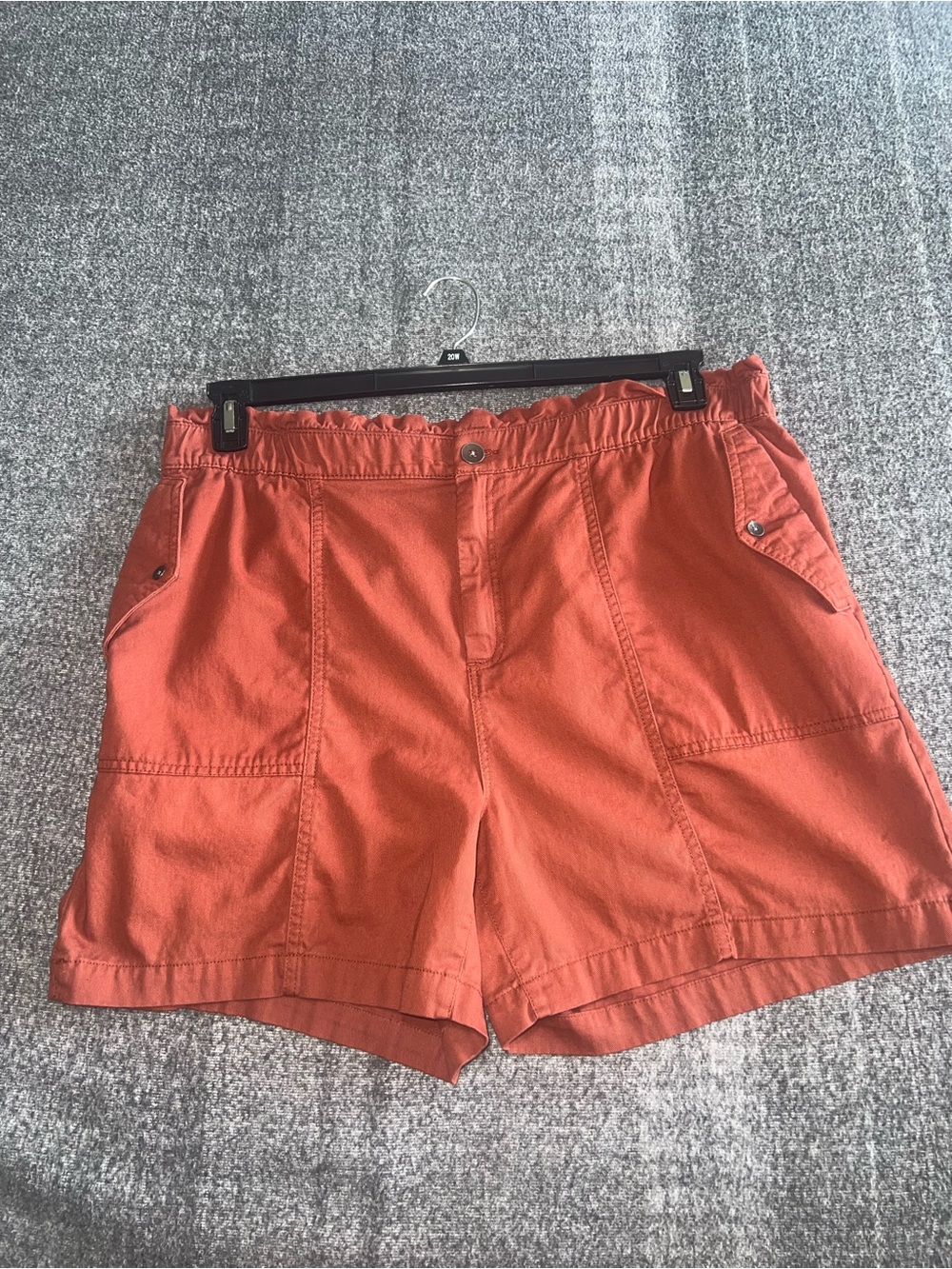 Old Navy Burnt Orange High Ruffle Waisted Paperbag Cotton‎ Twill Shorts XL